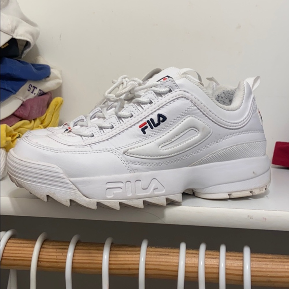 White Fila Disrupters